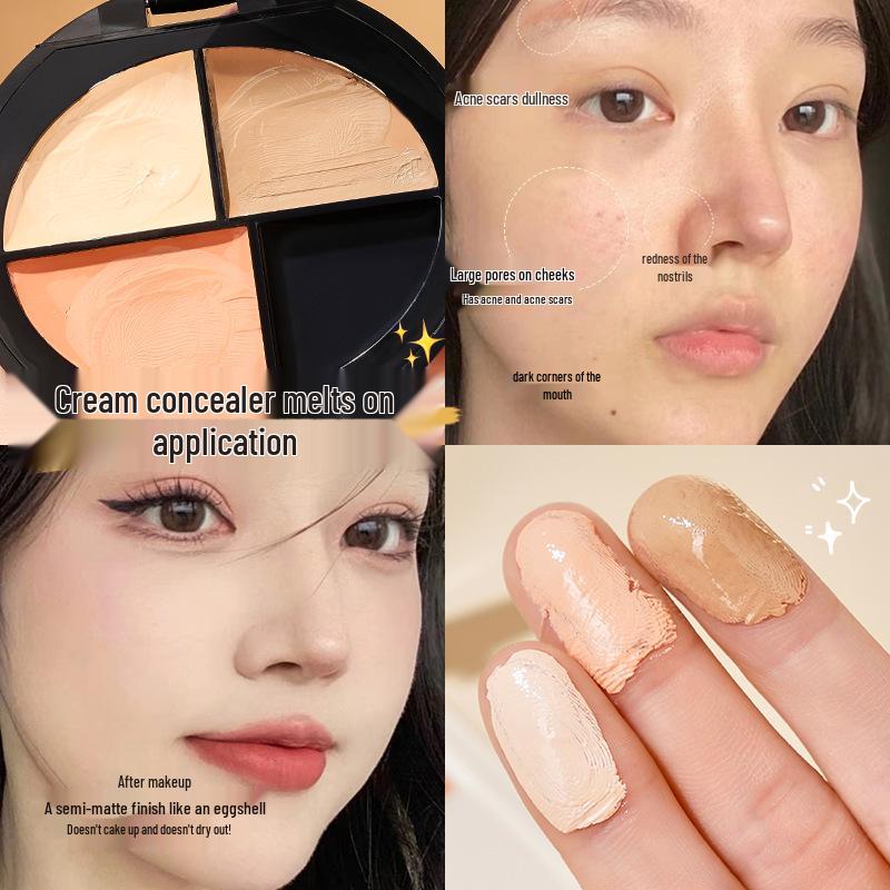 Mingxi Zhi Three-Color Concealer: Conceals Dark Circles, Blemishes, Acne Scars, Brightens, and Contours.