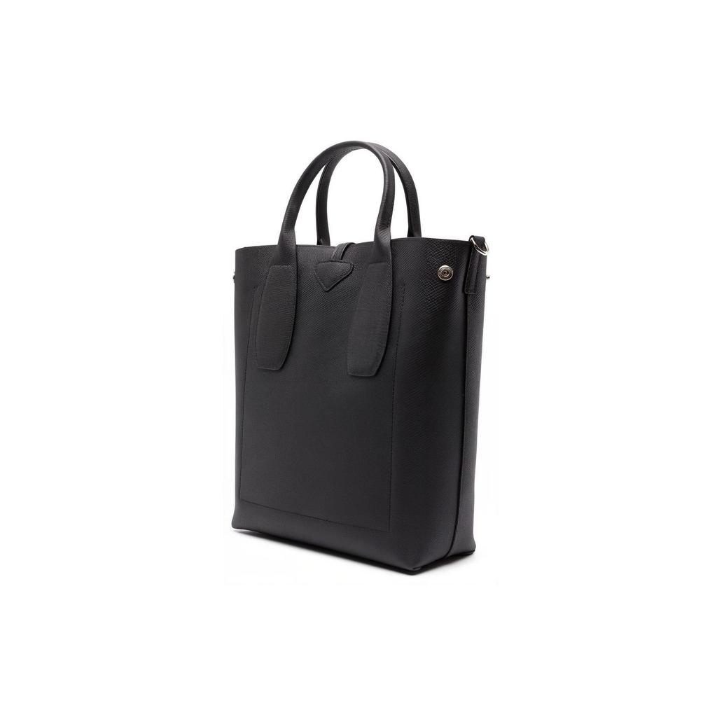 Longchamp Le Roseau Bamboo Buckle Textured Open Top Tote Bag Women Tote Black 10228HPN001
