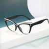 Fashion Rivet Anti-blue Light Cat Eye Reading Presbyopia Glasses Women Oversized FULL Frame Trendy Far Sight Eyeglasses