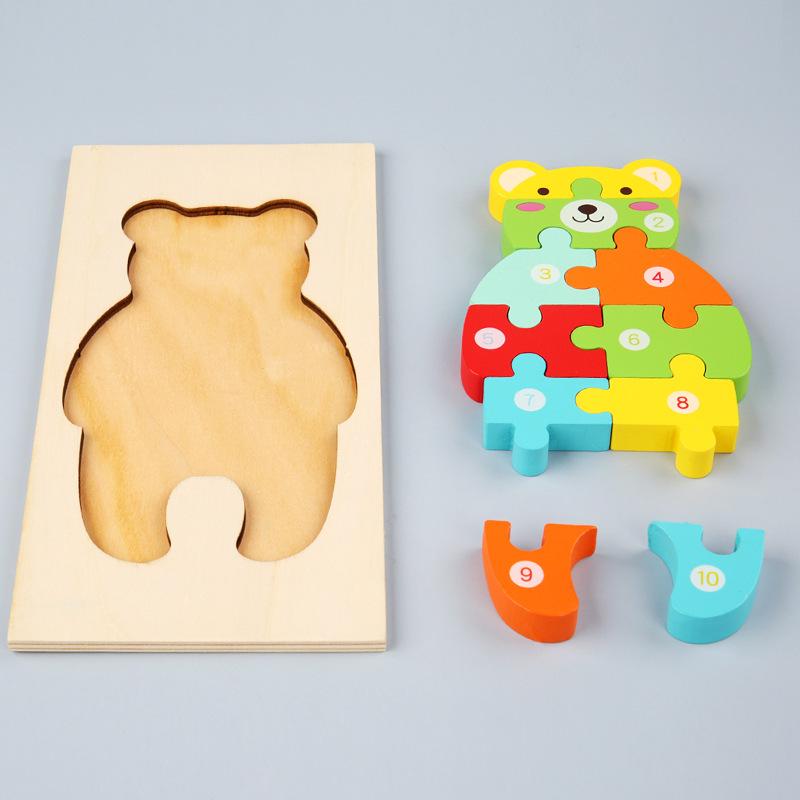 3D Wooden Puzzle Blocks for Early Education: Fun Assembly Toys for Boys & Girls Aged 1-3