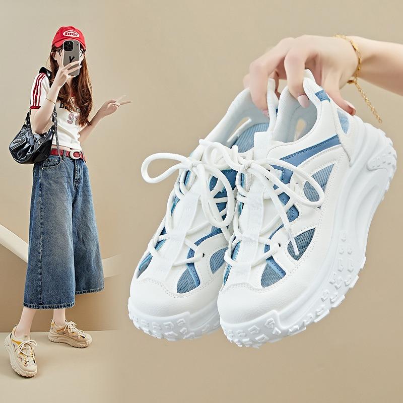 

The New Hollowed-out Dad Shoes Are Breathable for Student Sports Running and Casual Wear 35 жовтий