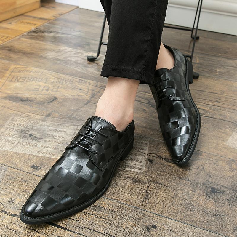 Herrenschuhe spitz Lederschuhe Mode Herren Business-Anzugschuhe Trend Britischer Stil Hochzeits-Lederschuhe