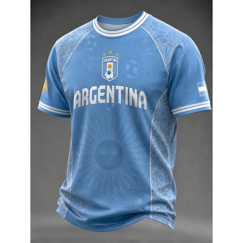2026 Edition Argentine Fan Football Training T-Shirt - 3D Digital Printing - Comfortable and Breathable - Family Clothing
