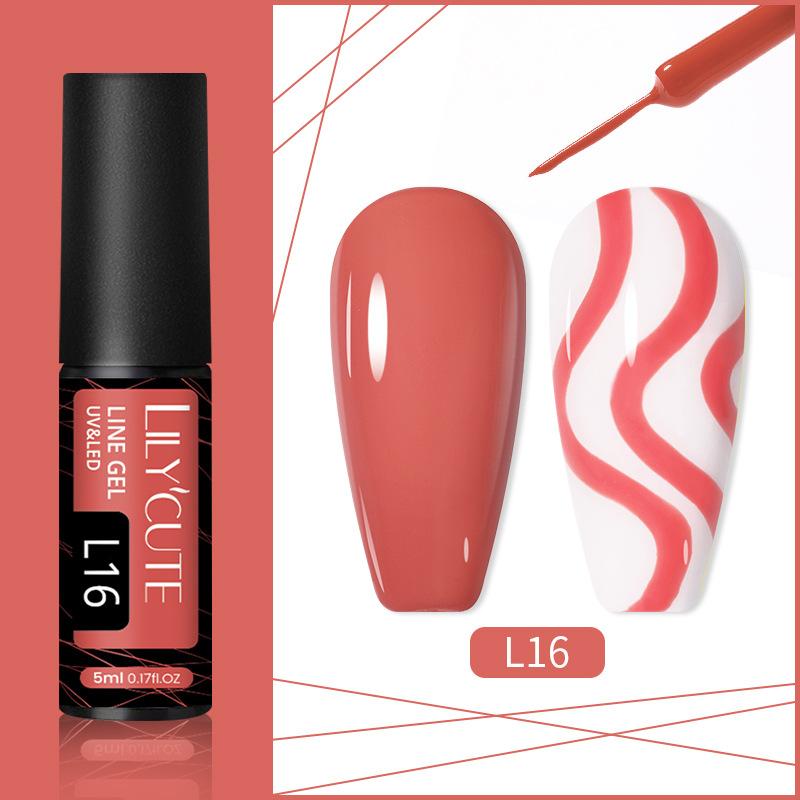 A Full Set Of Elastic Brushed Glue, Nail Art Fluorescent Pull Line Hook Glue, Painted Diy Manicure Phototherapy Nail Polish Glue