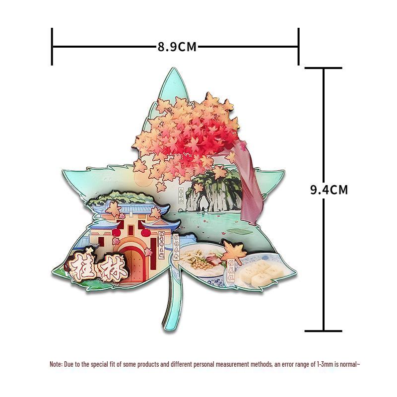 Guangxi Cultural Wooden Epoxy Fridge Magnet Tourism Souvenir