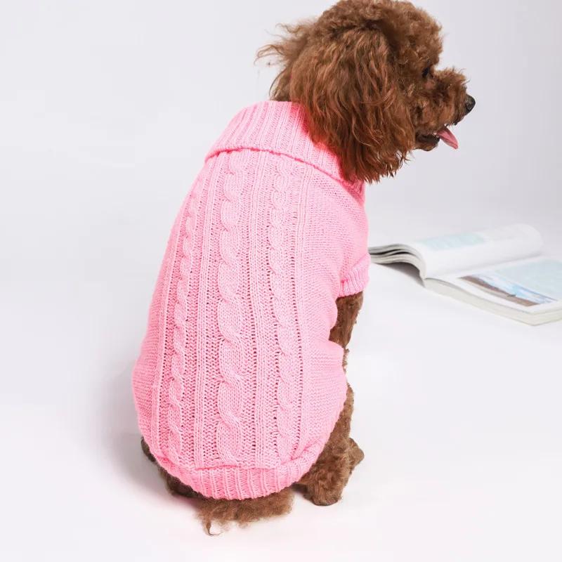 White Knit Sweater Jumpsuit for Small Dogs, Monochromatic, Simple, Fashion, Warm, Thick, Pet Items, Winter, Wholesale