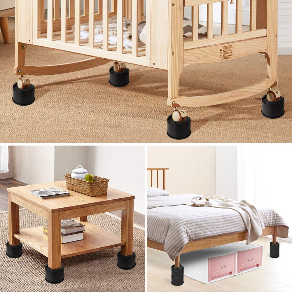 Iku no Sachi Height Adjustment Extension Legs Set for Kotatsu and Chairs Convenient Height Adjustment Tool with Recessed Design Height Black also be