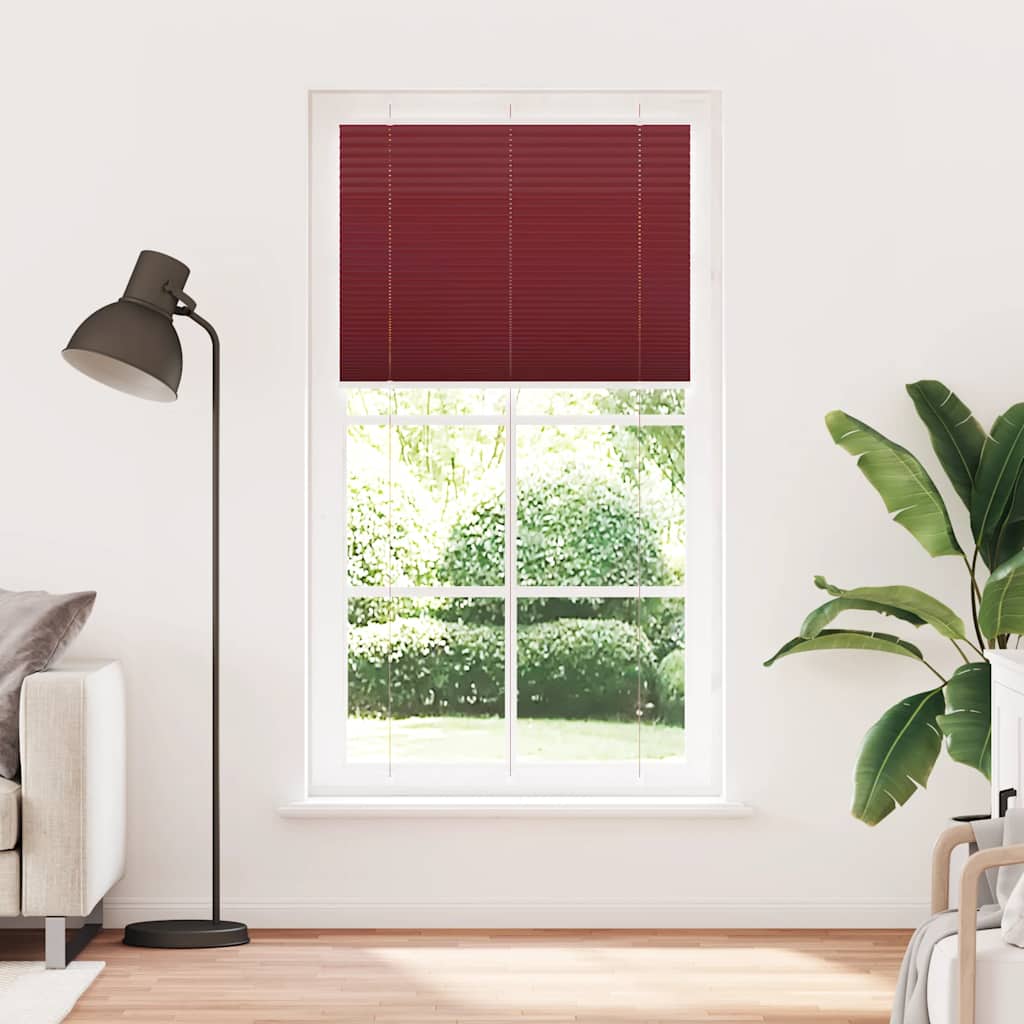 Burgundy Red Pleated Blind 105X200 Cm Fabric Width