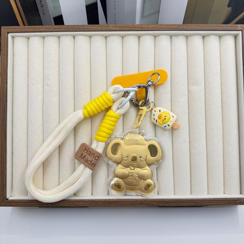 999 Pure Gold Koala Keychain - Peace & Joy Mobile Pendant & Cute Bag Accessory Excludes Gold