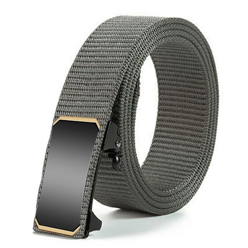 Men'S Toothless Automatic Buckle Woven Canvas Belt Belt Casual Nylon Tactical Pants Belt Military Training Outdoor Belt