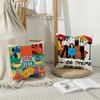 Tv F-Friends Cushion Cover Breathable Linen Pillowcase Summer Odorless Eco-Friendly Invisible Zipper Washable