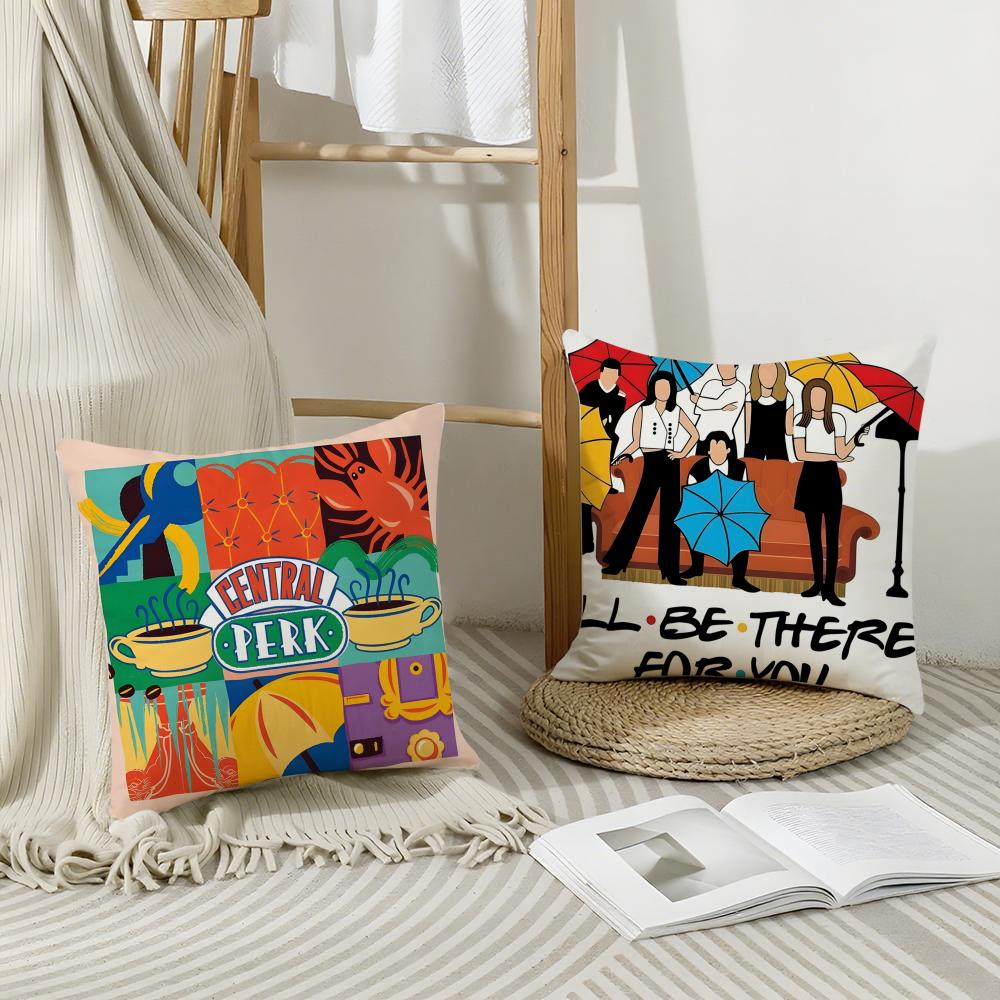 Tv F-Friends Cushion Cover Breathable Linen Pillowcase Summer Odorless Eco-Friendly Invisible Zipper Washable