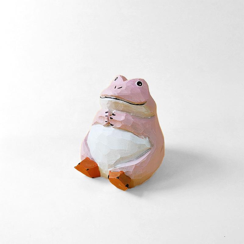 Handmade Solid Wood Animal Figurines: Kitten, Chick, Elephant, Snowman