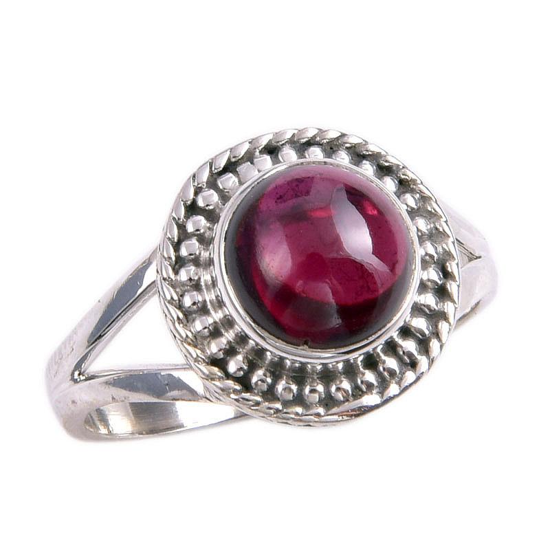 Natural Garnet Gemstone Handmade 925 Solid Sterling Silver Gift Ring S.7 s5p26