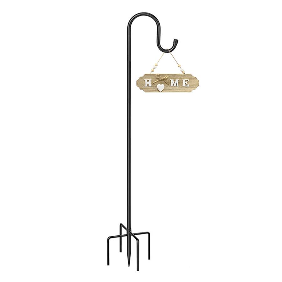 

45.4-inch Shepherd Hook Outdoor Home Garden Creative Decoration Hook 5-pin Shepherd Hook with Home Badge чёрный