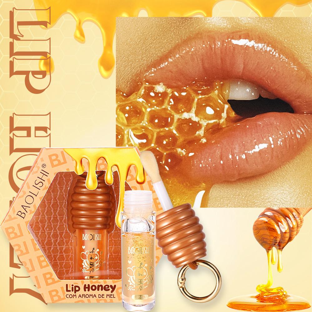Honey Flavored Lip Gloss for Plump Lips Coloring Collagen Lip Gloss Moisturizing Lip Care Extreme Volume