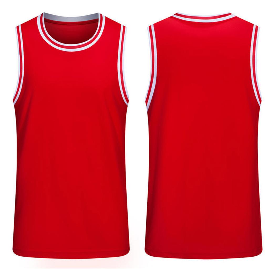 Men Sports Vest Round Neck Sleeveless T-Shirt Football Basketball Team Training Workout Exercise Tank Top