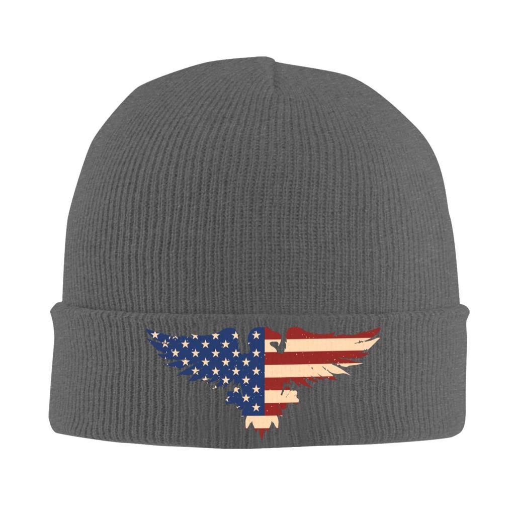 American Eagle Print Beanie Vintage Graphic Knit Hat Retro Streetwear Soft Warm for Unisex Women Elastic Cap Skullie Beanies Winter
