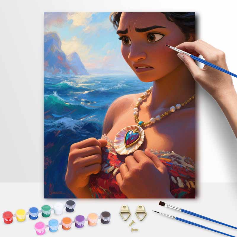 Disney Moana Heart Of Te Fiti Digital Oil Painting Art Kit Hand Painted Home Decor 20x30cm