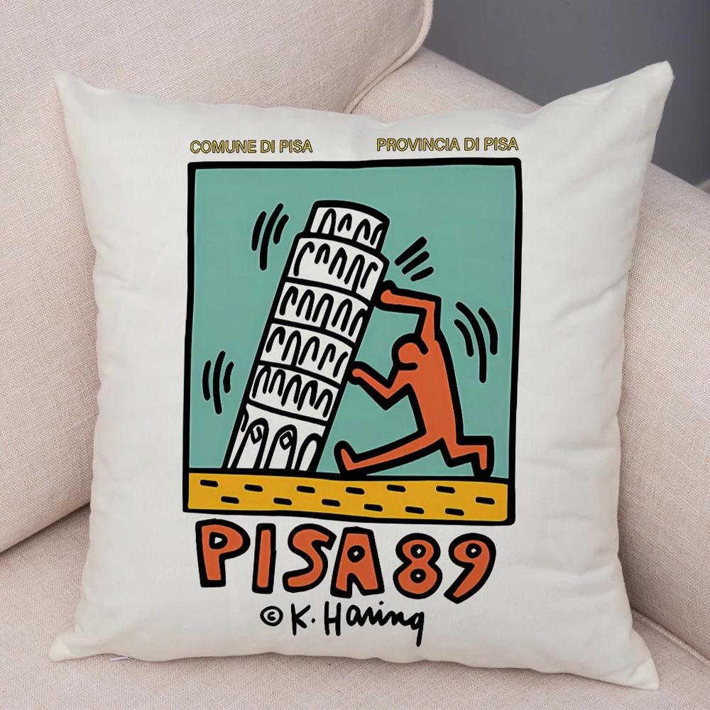 Nordic Style Plush Throw Pillow Case Abstract Keith Artwork Cushion Cover for Sofa Home Car Decor Geometric Art Print Pillowcase