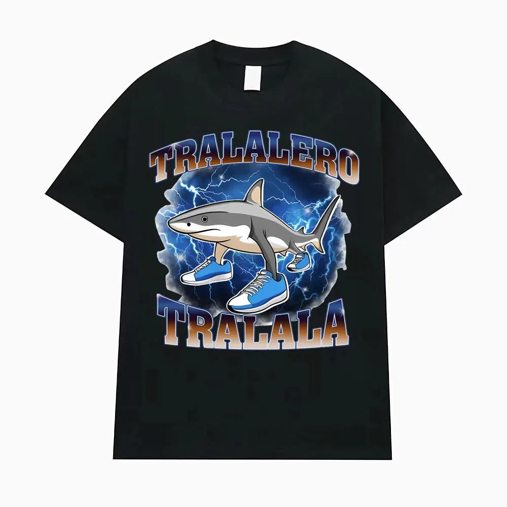Tralalero Tralala Funny Shark Meme T-shirt Gifts Women's Fashion Gothic Vintage T-shirts WOMEN Casual Humor T Shirt