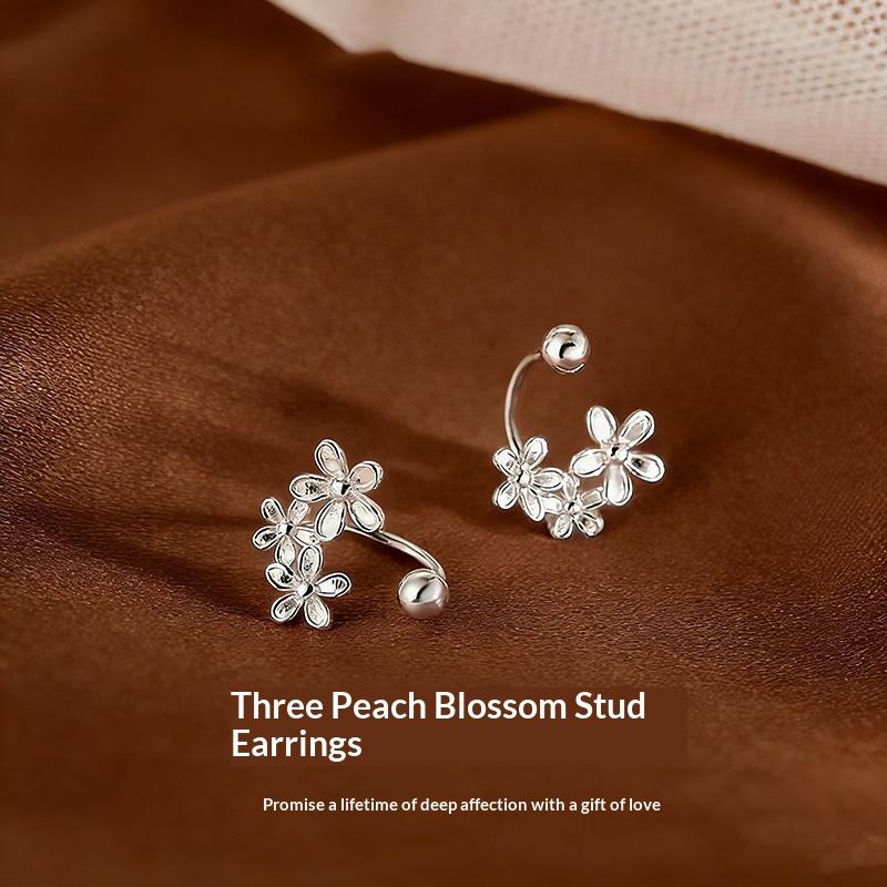 Ol Style Elegant Metal Flower Cluster Stud Earrings For Women Ladies Simplicity Silver Color Flower Earrings Jewelry Accessories