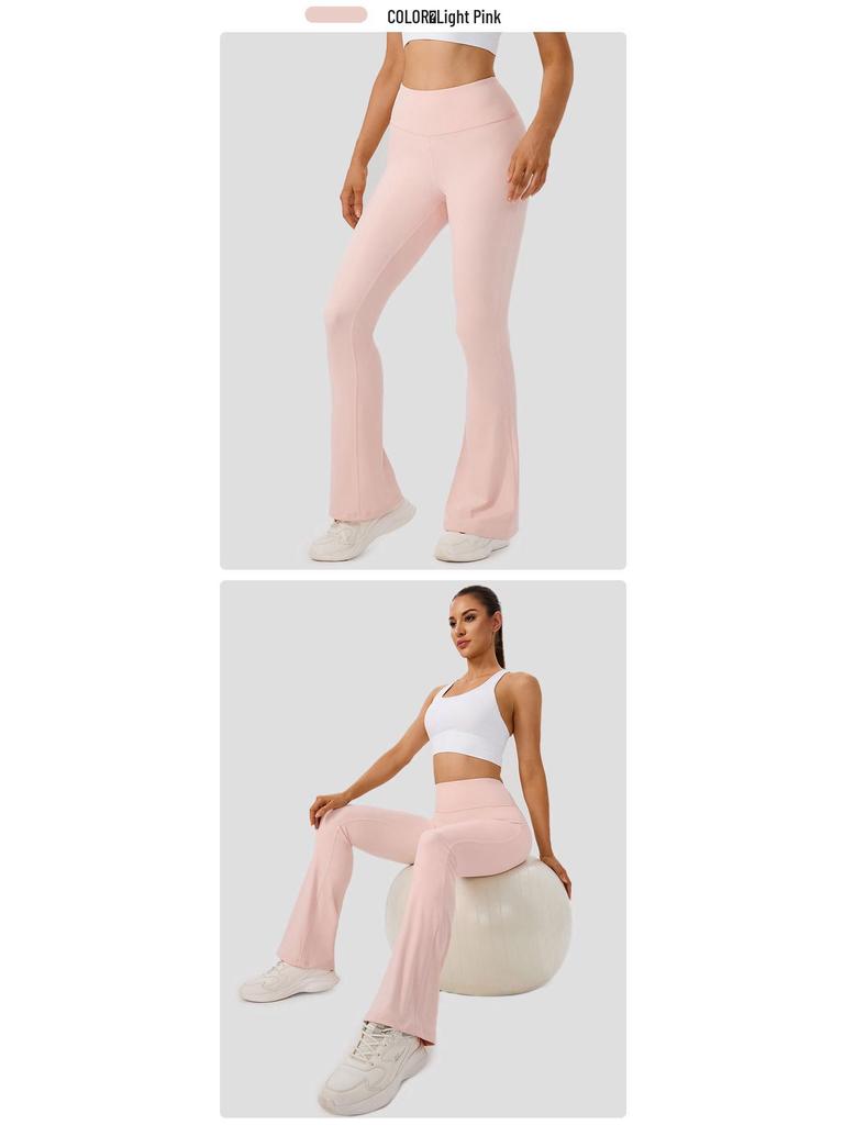 Women's High Waist Slimming Flare Yoga Pants - Butt Lifting Cropped Fitness & Running Trousers