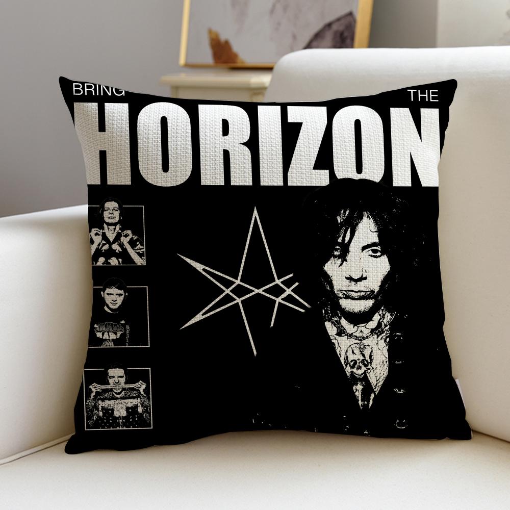 Metal BBring Me The HorizonS Cushion Cover Breathable and skinfriendly linen pillowcase square removable and washable cushion