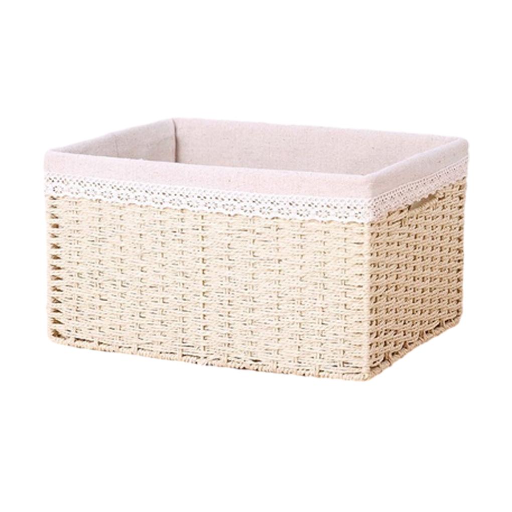 Carefully Handcrafted Rattan Storage Basket - Durable Friendly Woven Desktop Organizing Convenient Rattan Sorting