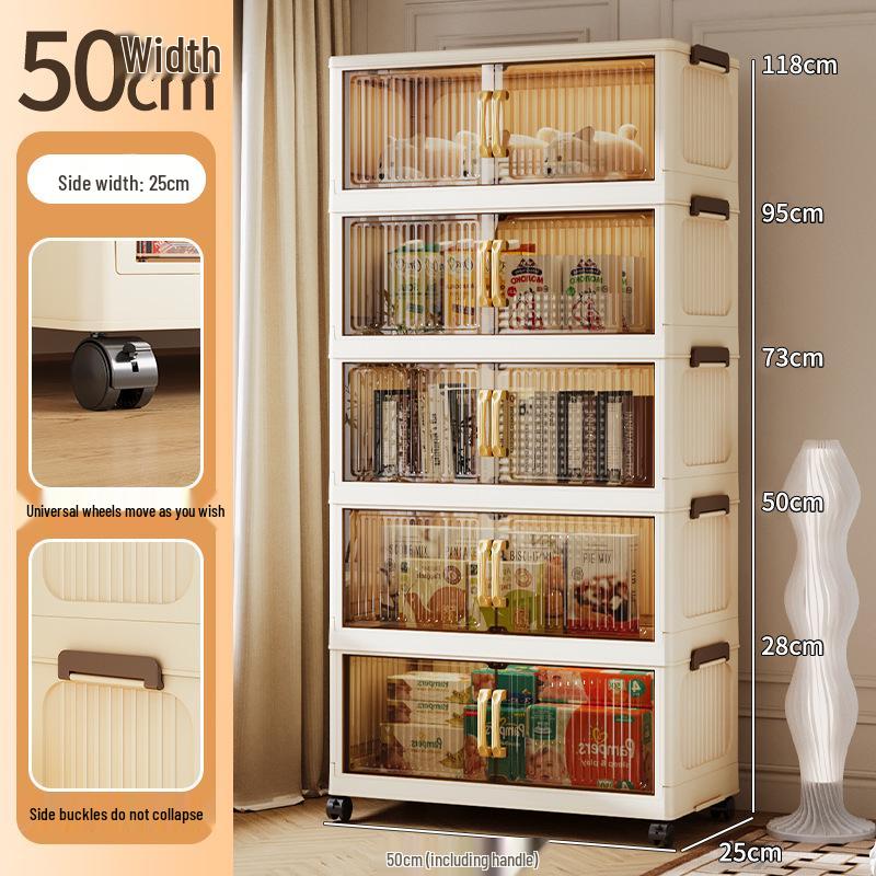 Folding Multi-Layer Plastic Storage & Wardrobe Cabinet for Kids and Households