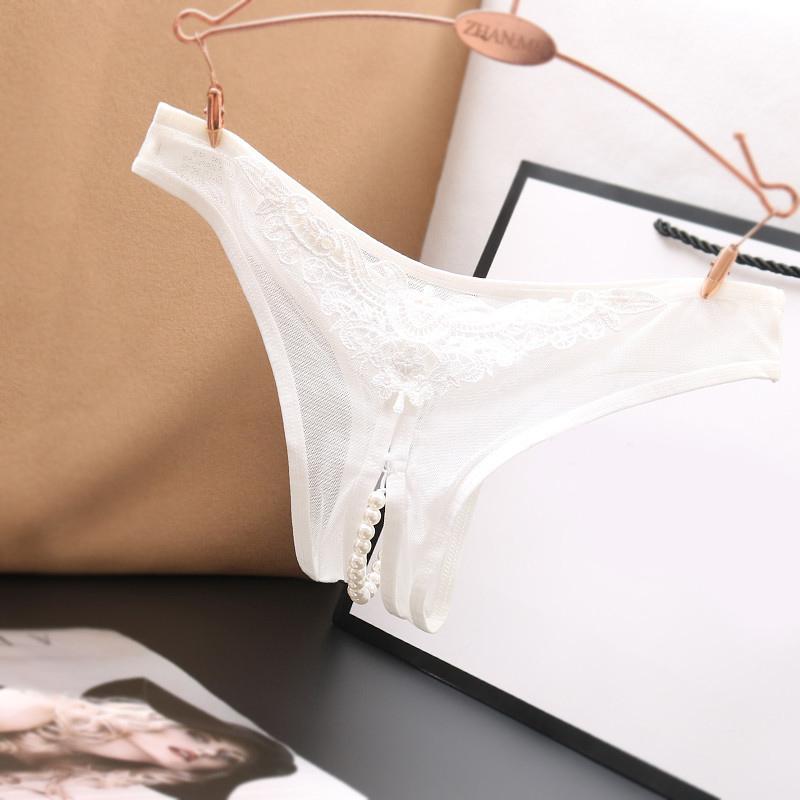 Sexy Pearl G String Žena Otevřený rozkrok Tanga Dámské spodní prádlo Spodní prádlo Kalhotky s nízkým pasem K21