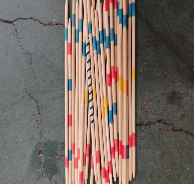 Wooden Educational Nostalgic Pick-up Sticks Parent-Child Game - 80 Stick Set (Bamboo Skewers) Toy Pickup Sticks [Paper Box]