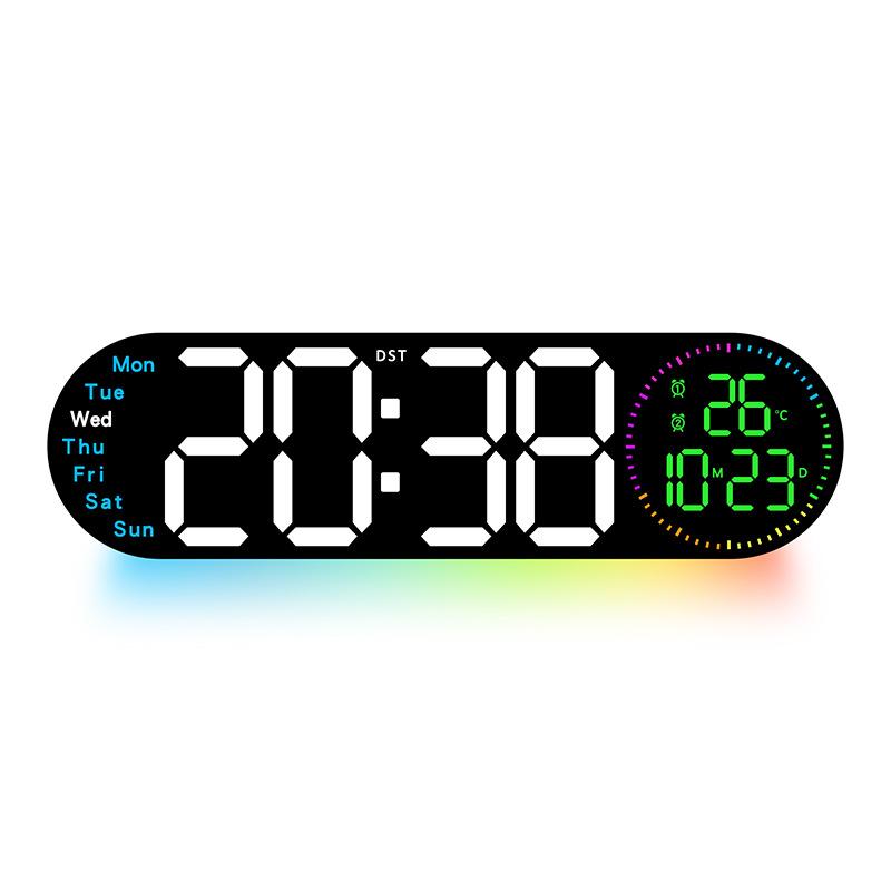 New Wall Clock Multi Function Clock Living Room Watch Large Screen Digital Double Alarm Clock Countdown