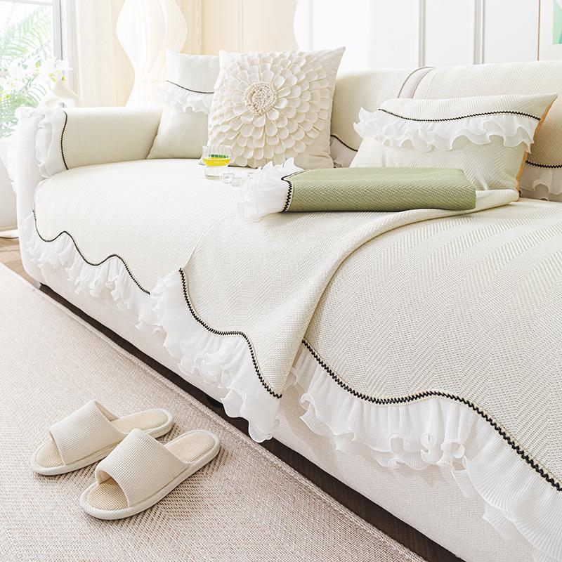 Summer Cool Sofa Cushion French Skirt Cool Seat Cushion  New Special-Shaped One-Piece Combination Sofa Cover