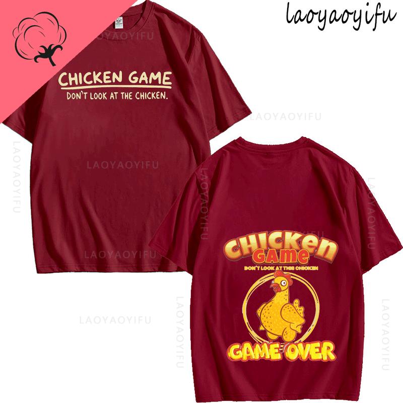 

Chicken Game Theme 100Cotton Shortsleev Tops Breathable Printed Fashion Mens Womens Summer TShirt High Quality Oneck 4XL