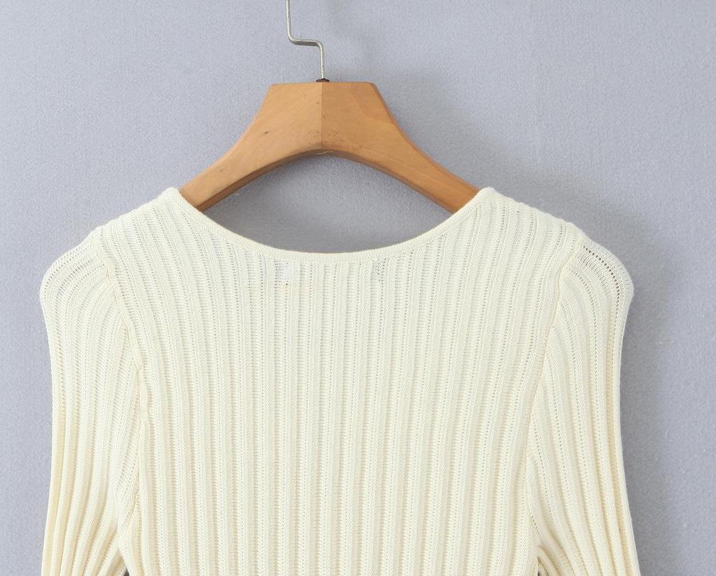 Autumn French Retro Hepburn Style Pleated Knit Dress