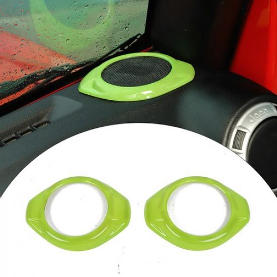 Car A-Pillar Dashboard Horn Speaker Trim Cover For Jeep Wrangler JK 15-17 Green