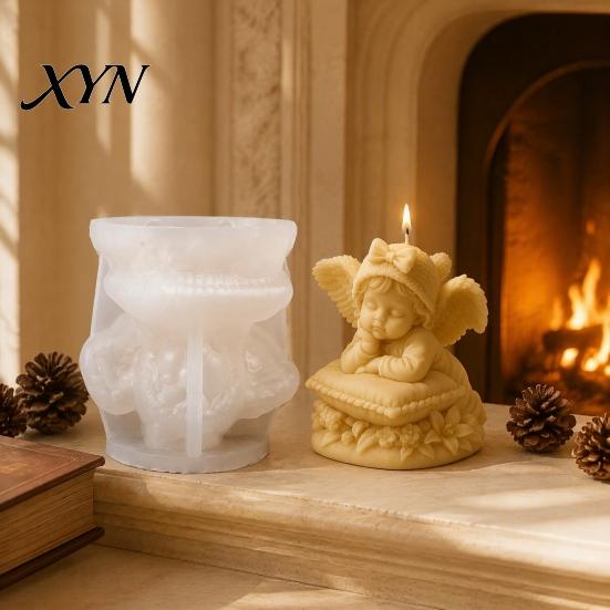Candle Making Molds Jesus Silicone Mold, DIY Angel Buddha Skeleton Holy Family Mold Figurine Gypsum Cement Clay Epoxy Resin Casting Decoration