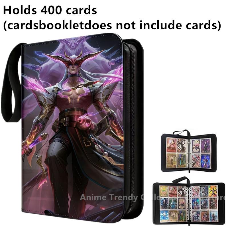 400pcs/900pcs Card Album Book Folder 4/9 Card Slots Collections Zipper Double Pocket Zipper Card Binder Holder