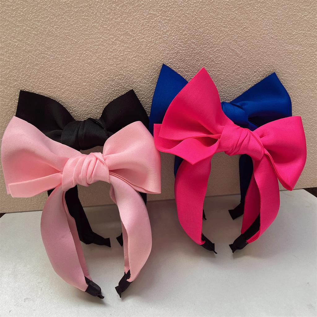 New Fashion Women's Hair Accessories Wide Side Headwear Big Bow Knot Hairband Adult Spring Turban Headband