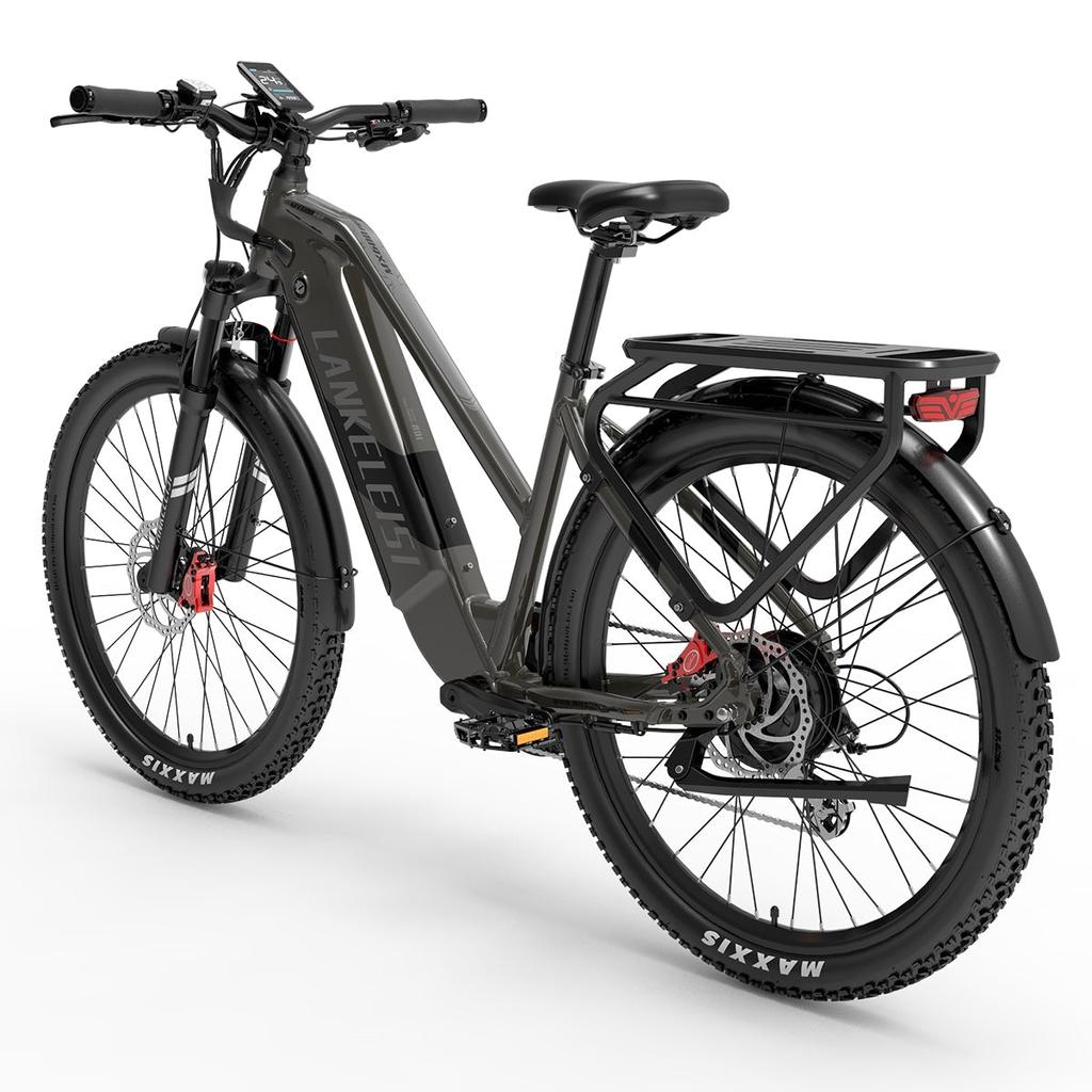 LANKELEISI MX600 27.5" Electric Road Bike with 500W 48V20Ah City E-Bike, Oil Disc Brakes, Rear Cargo Rack Pedelec for Daily Commuter & Outdoor Travel