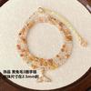 Natural crystal jewelry multi-layer, caramel yellow rabbit fur citrine, hair crystal three-circle bracelet, bracelet, bracelet, bracelet.