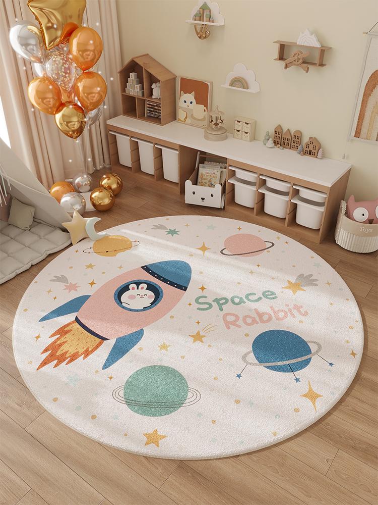 Household Winter New Children's Room Carpet Bedroom Bedside Rug Waterproof Swivel Chair Floor Cushion Home Decor