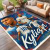 Kylian Mbappe Print Rug, Washable Floor Carpet, For Entryway Dorm Laundry Room Office Study, Home Decor Birthday Christmas Gift