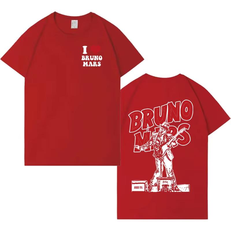 2026 Rapper Bruno Mars Hip Hop Double Sided Print T Shirts Mens Aesthetic Tshirt Casual Summer Tee Shirt Unisex Streetwear