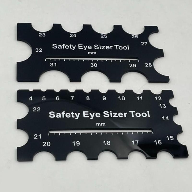 2Pcs Plastic Safety Eyes Sizer Tool, 4~32Mm Diameter Measuring Ruler, Crochet Tool For Diy Craft, Plush Bear Eye Installation, D