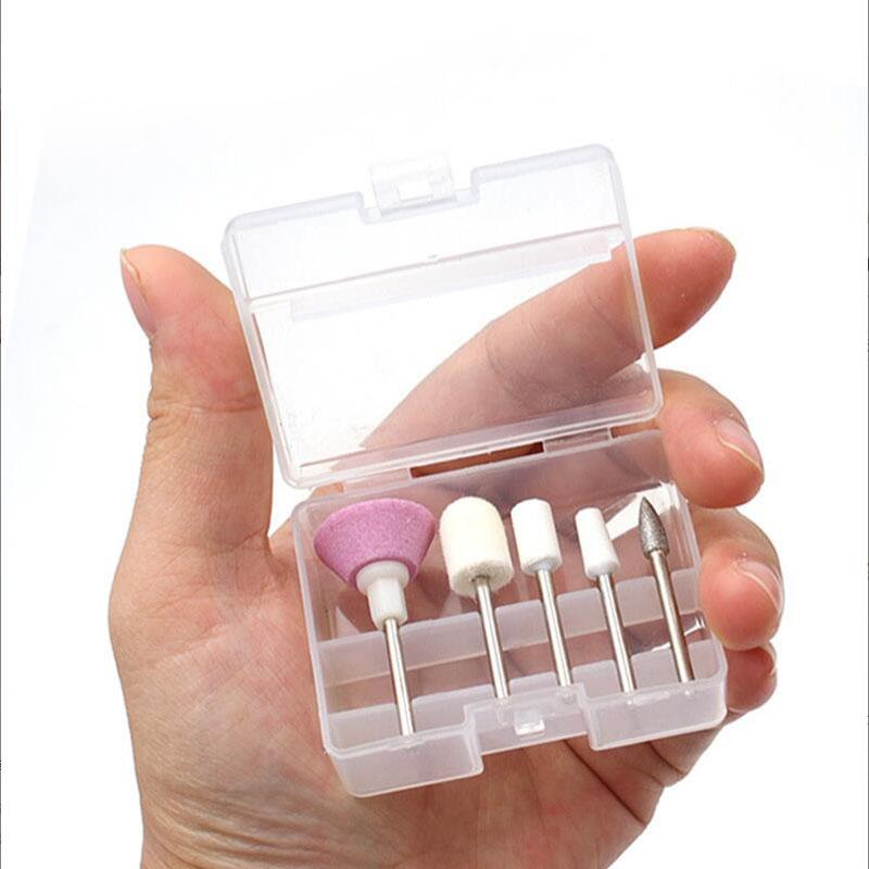 5 Pieces 2.3mm Shank Nail Tools Polishing Head Mounted Points Ceramic Grinding Heads Wood Foot Care for Nail Abrasive Drill Bit