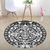 3D Illusion Halloween Black & White Round Carpet for Bedroom & Living Room