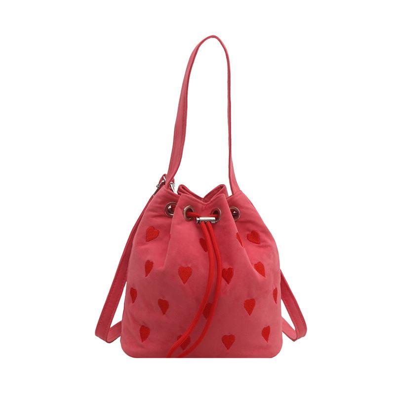 Fashion Versatile Drawstring Bucket Bag Denim Bag Women's Crossbody Bag Casual Small Bag Simple Handbag Shoulder Bag