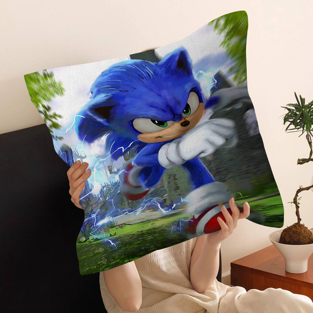 Anime S-SonicS H-Hedgehog Pillow Gifts Home Office Furnishings Bedroom Sofa Car Cushion Cover Case 45x45cm